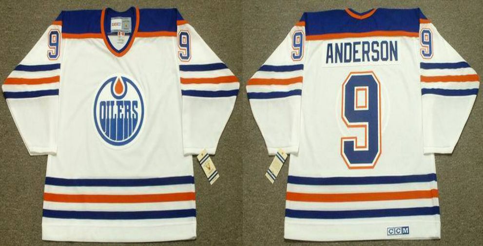 2019 Men Edmonton Oilers 9 Anderson White CCM NHL jerseys